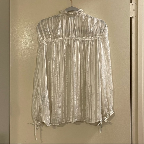 SANDRO NWOT Flowing Blouse in Ecru - Picture 4 of 9